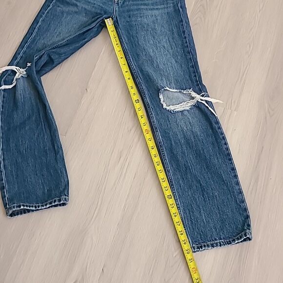 Levi's Low Pro Straight leg Blue Jeans Denim Distressed Women's 26 Cotton Pants - Picture 3 of 10